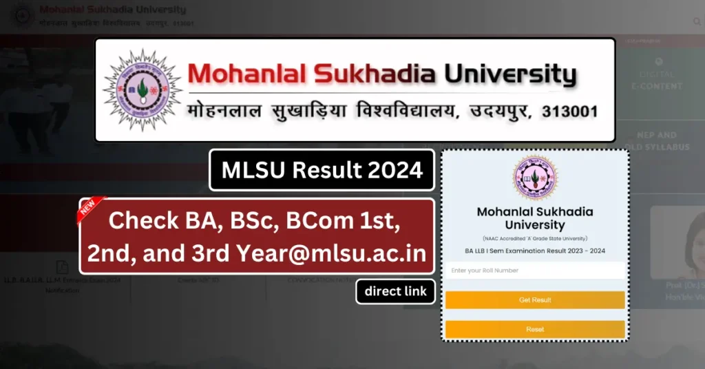 MLSU Result 2024 @mlsu.ac.in [OUT] Download BA, BSc, BCom 1st, 2nd, and 3rd Year Marksheets