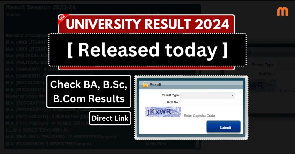 University Result 2024 (OUT TODAY) – Check BA, B.Sc, B.Com 1st, 2nd, 3rd Year Results here