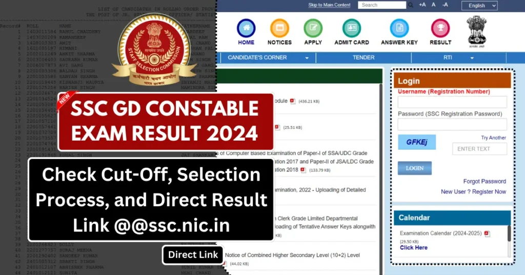 SSC GD Constable Exam Result 2024, Check Cut-Off, Selection Process, and Direct Result Link